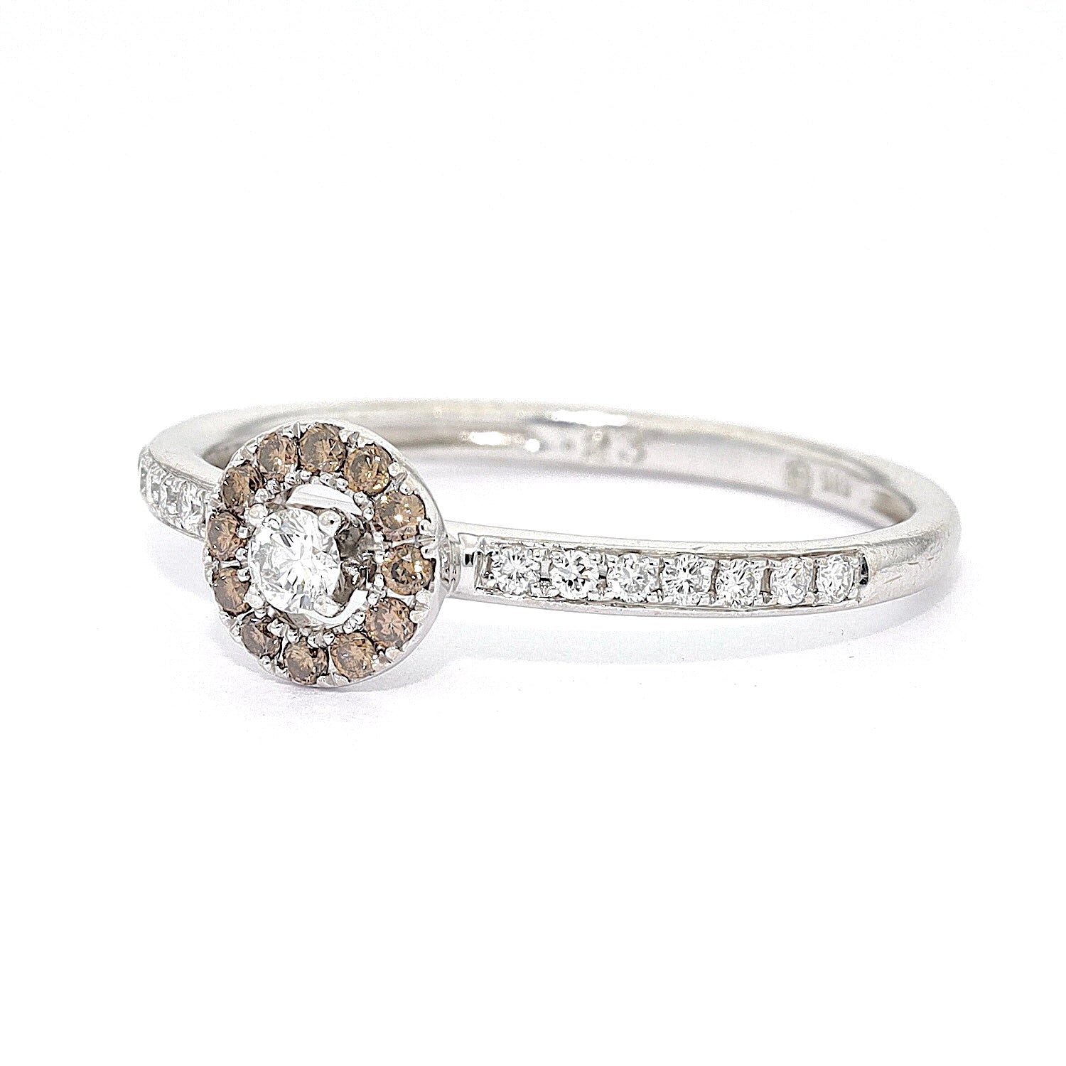 Ring in 585er Weißgold mit Brillanten, liegend links gedreht