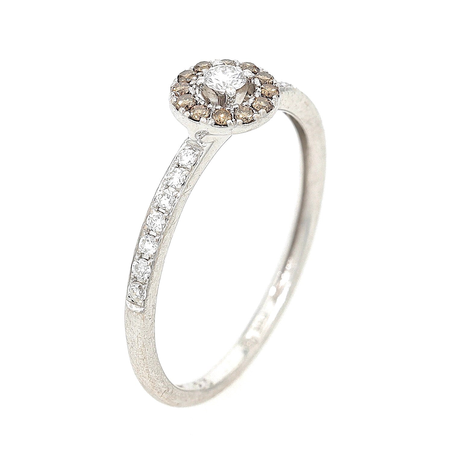 Ring in 585er Weißgold mit Brillanten, stehend