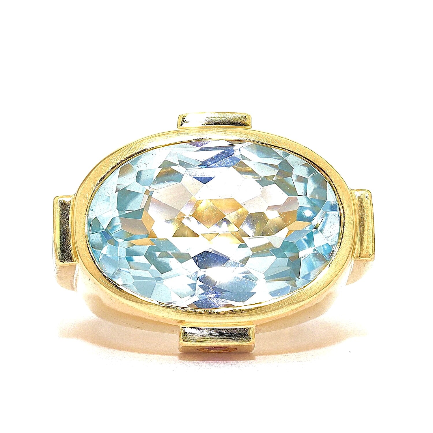 Ring von Jette Joop aus 750er Gelbgold mit einem Topas und Turmalinen, liegend frontal