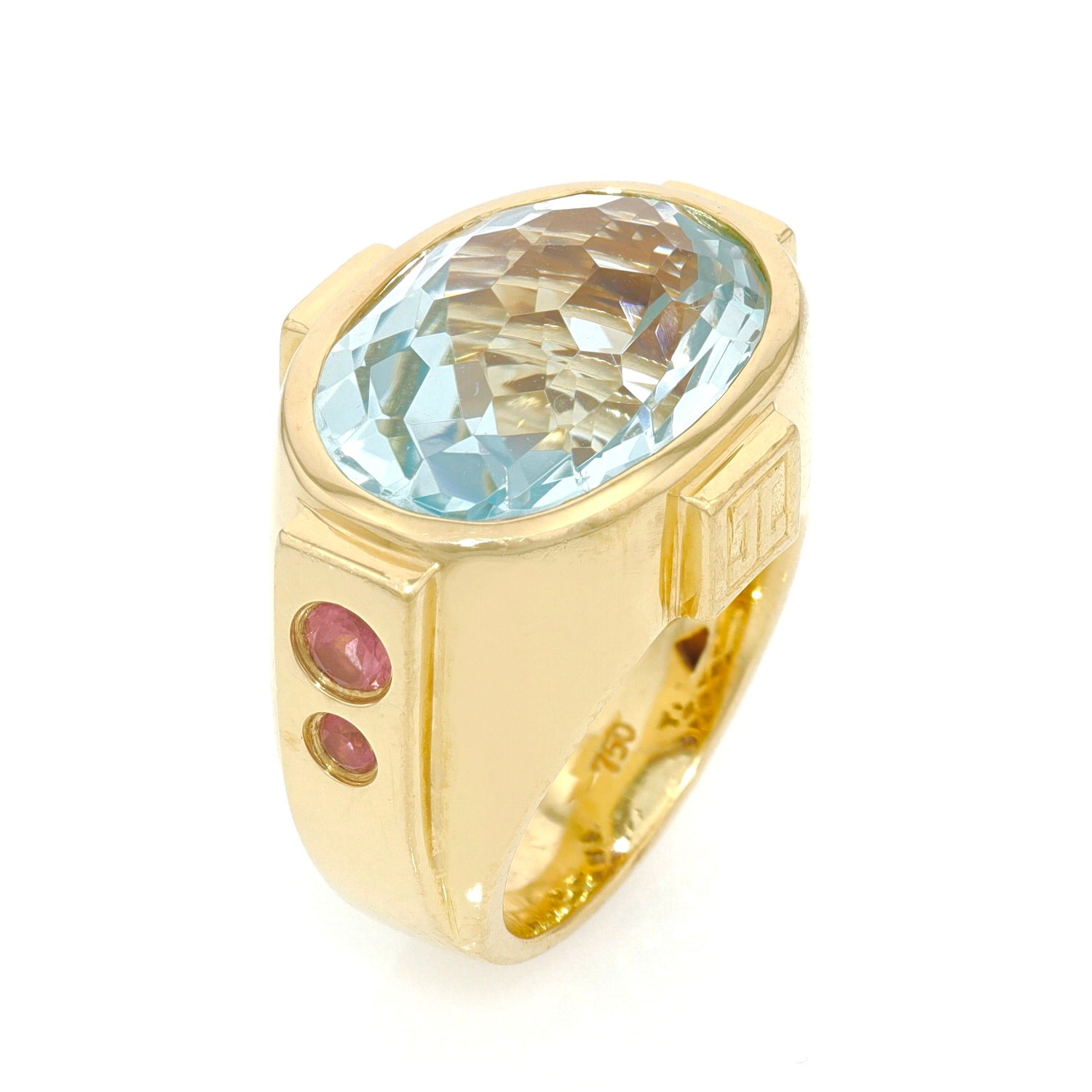 Ring von Jette Joop aus 750er Gelbgold mit einem Topas und Turmalinen, stehend