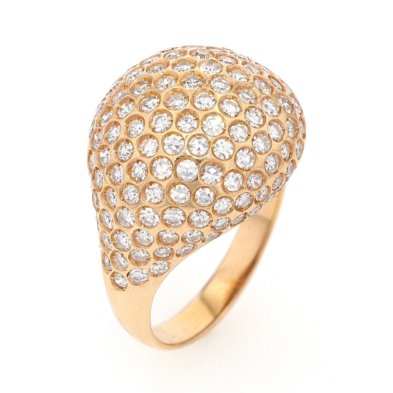 Ring in 750er Gelbgold mit insgesamt ca, 1,6 ct Brillanten, stehend