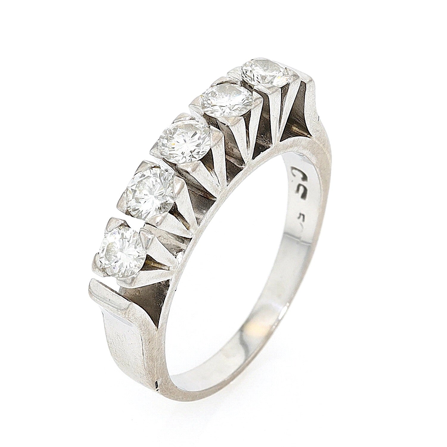 Vintage Ring in 585 Weißgold mit Brillanten, gesamt ca. 0,50 ct, stehend