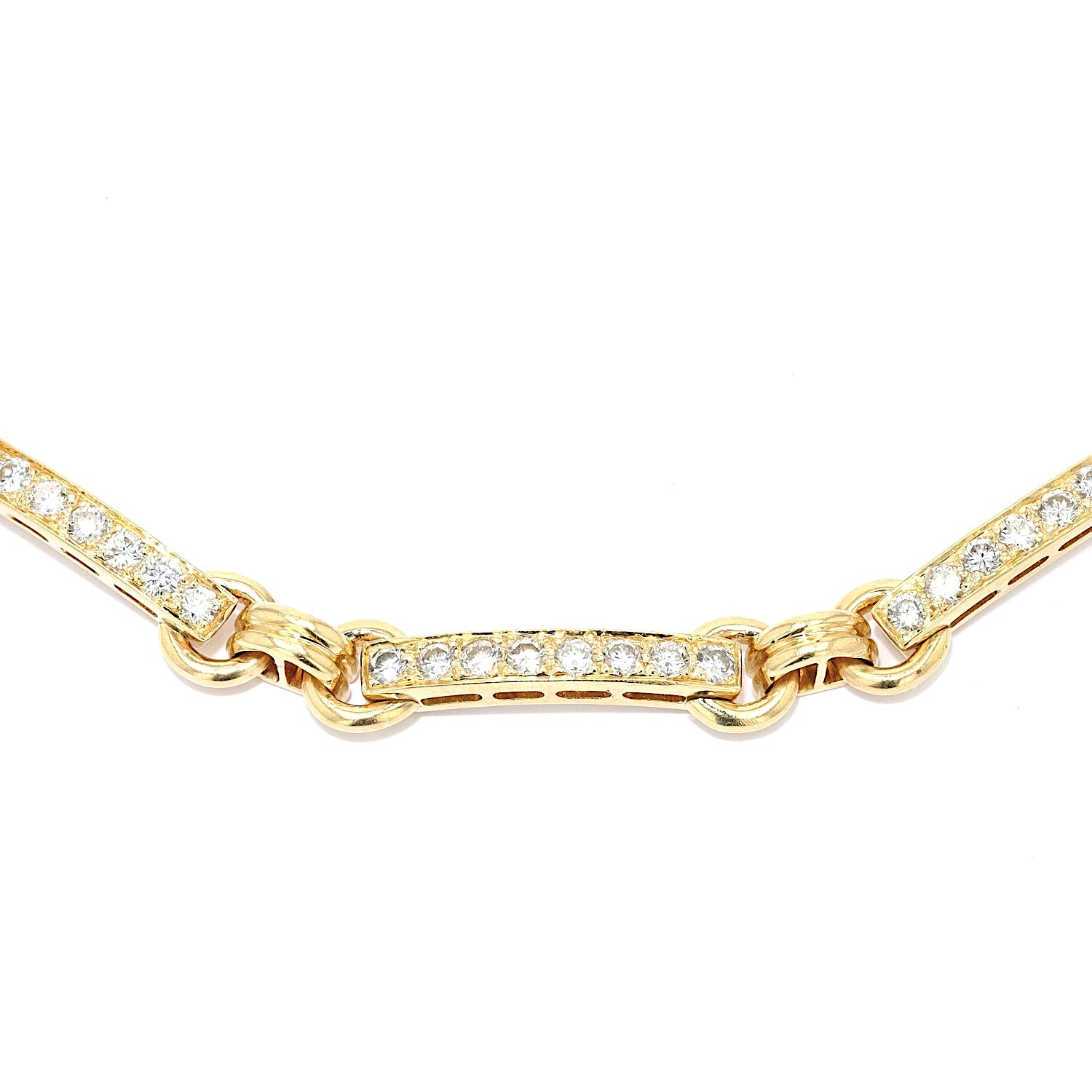 Armband in 750er Gelbgold mit ca. 1,4 ct Brillanten, liegend Draufsicht Nahaufnahme