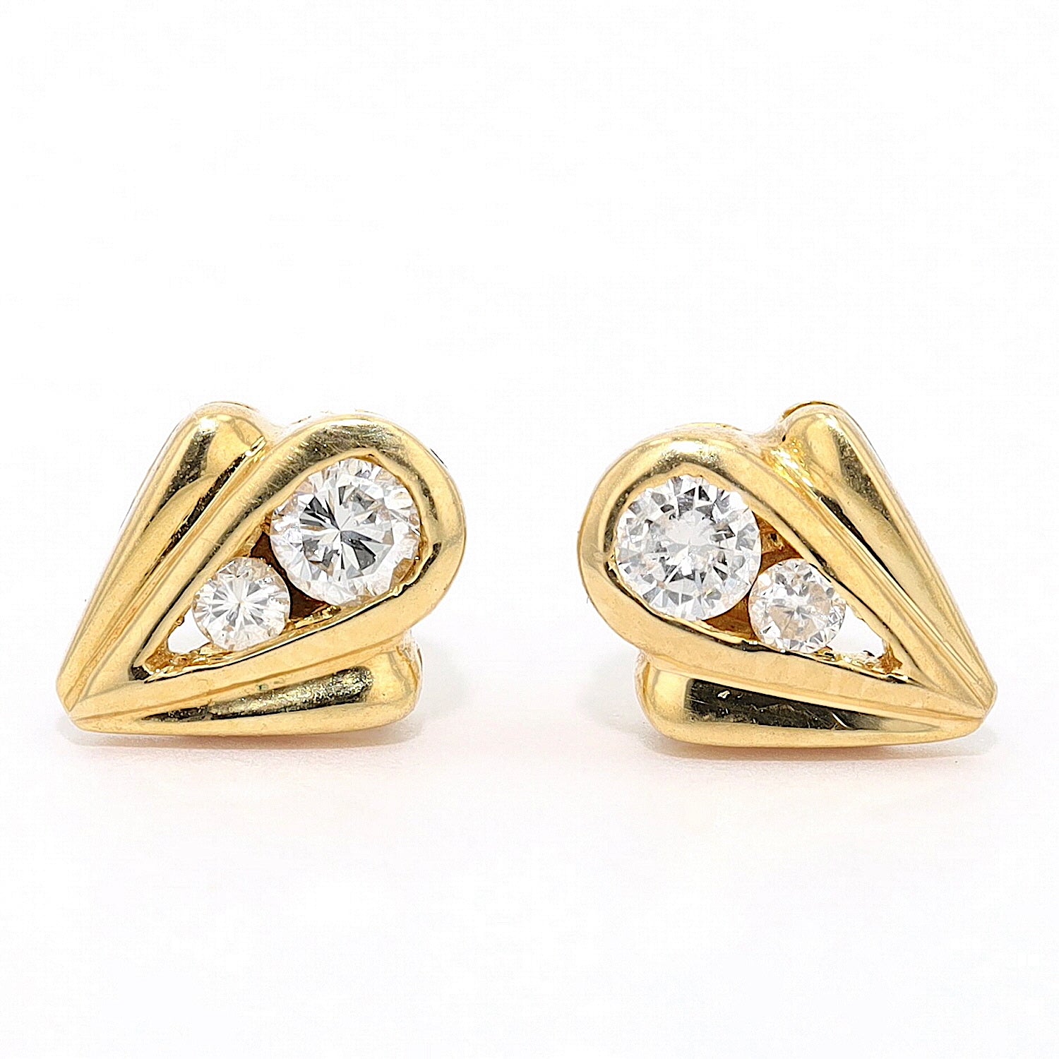 1 Paar Ohrhänger in 750er Gelbgold mit Brillanten, Rubinen, Saphiren und Smaragden, stehend frontal