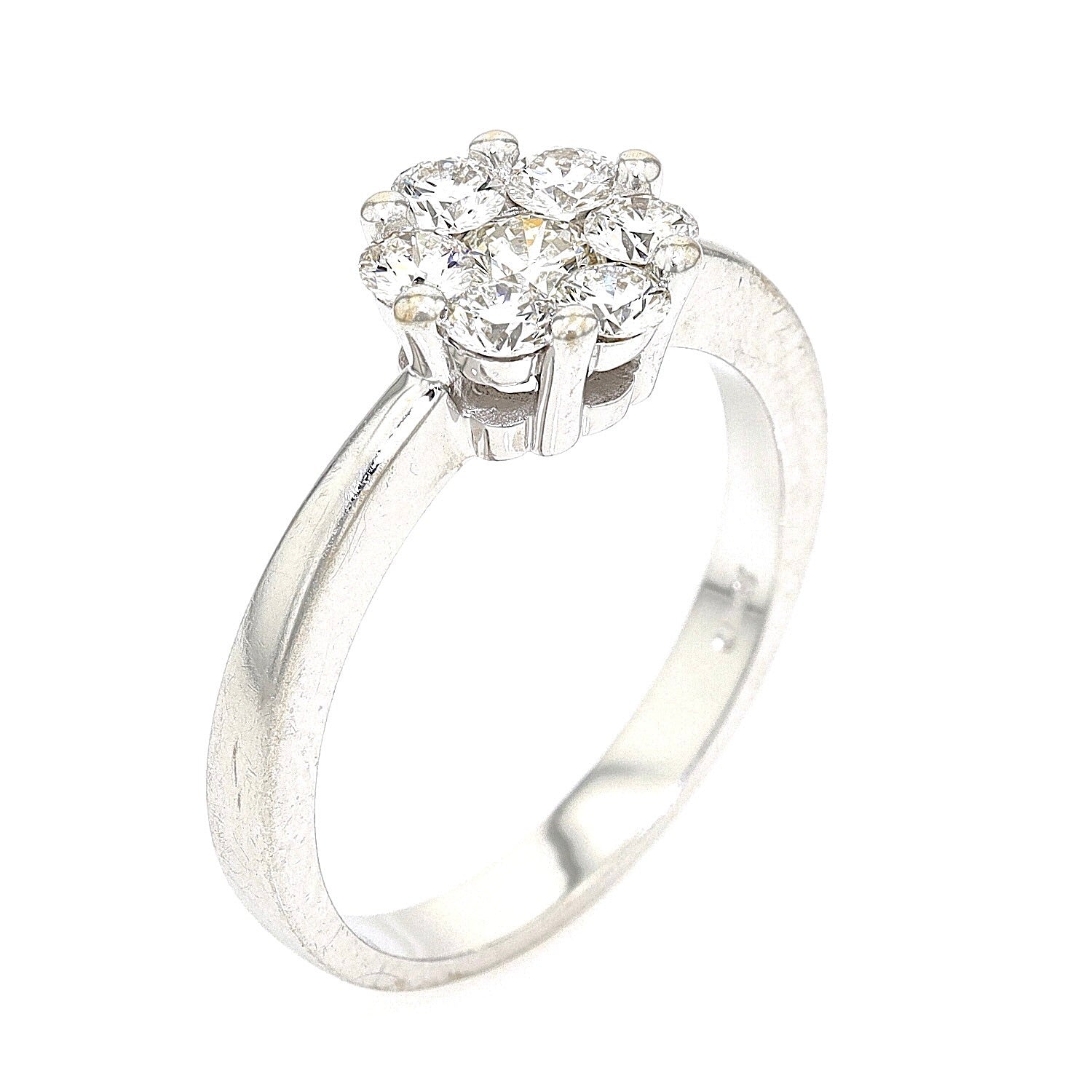 Christ Ring in 585er Weißgold mit Brillanten, stehend