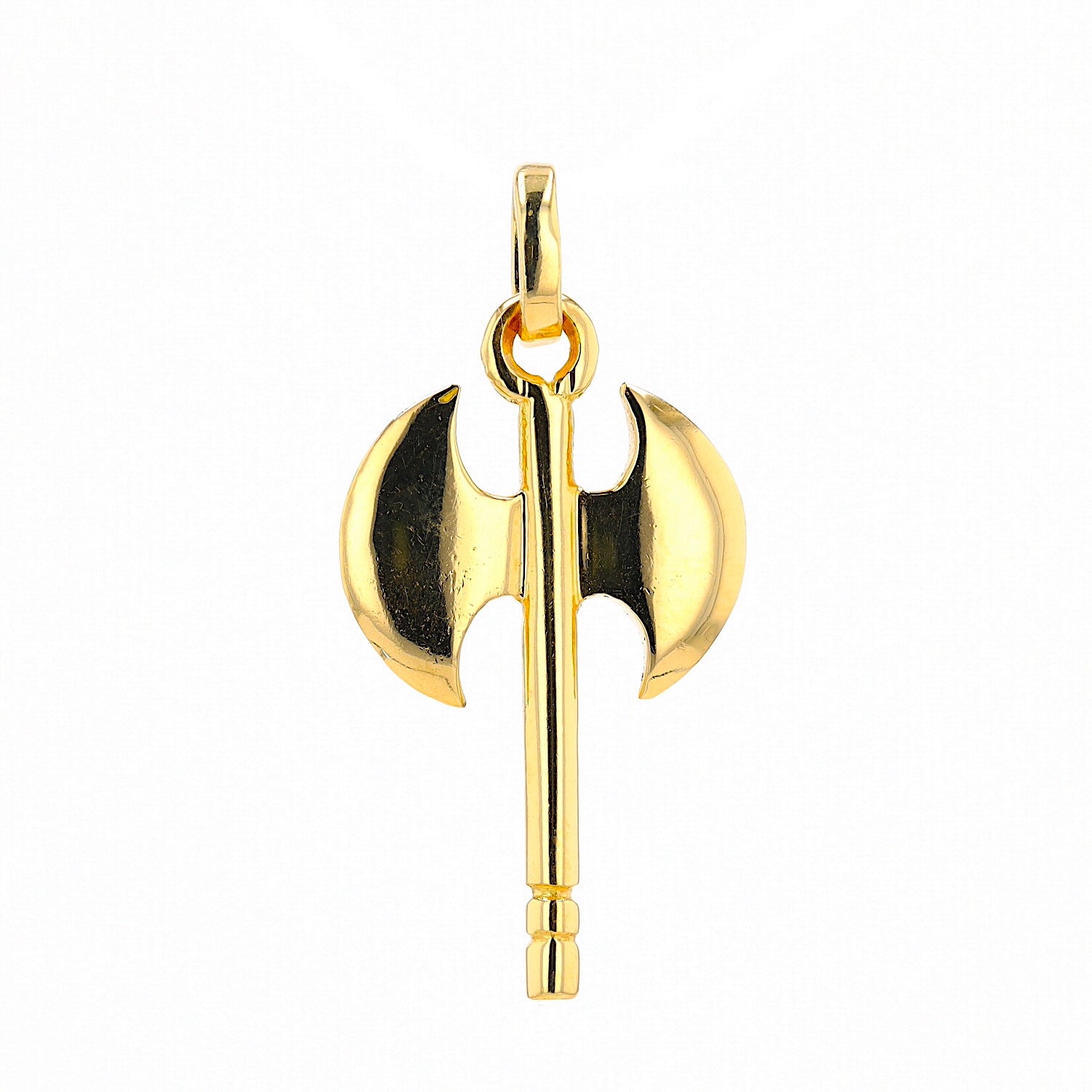 Anhänger Streitaxt in 750 Gelbgold, hängend frontal
