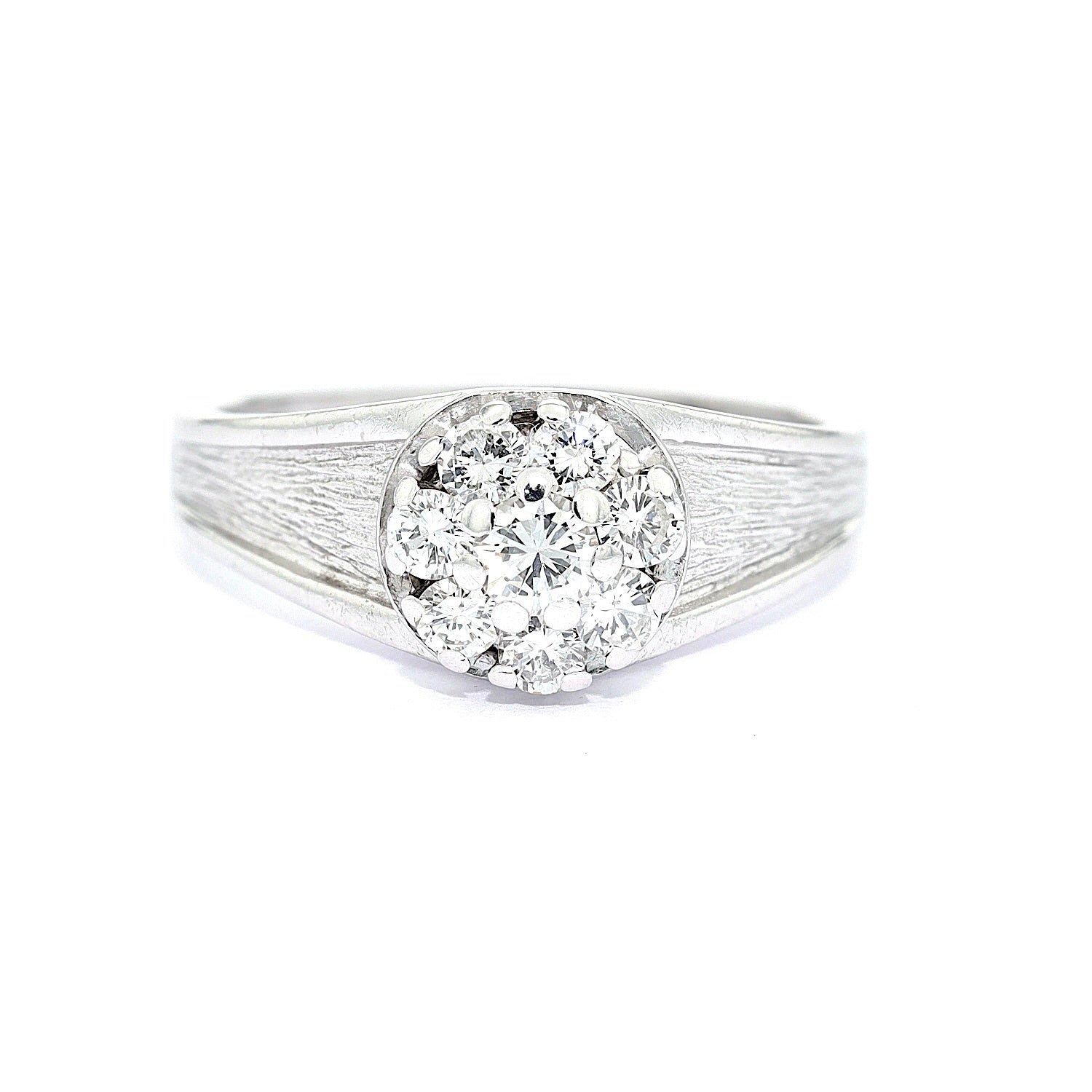 Ring in 750er Weißgold mit Brillanten, liegend frontal
