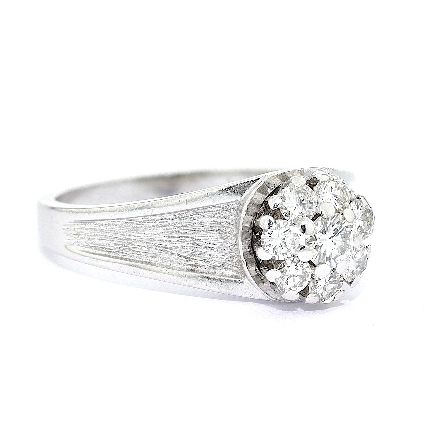 Ring in 750er Weißgold mit Brillanten, liegend rechts gedreht