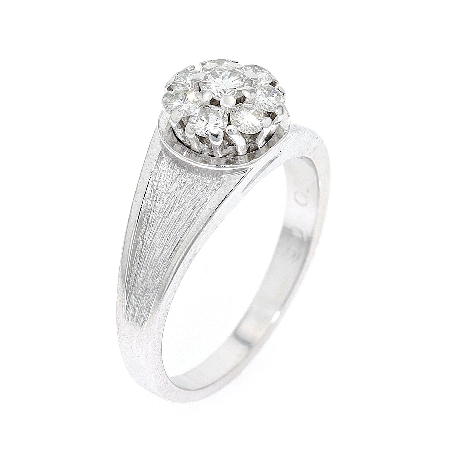 Ring in 750er Weißgold mit Brillanten, stehend