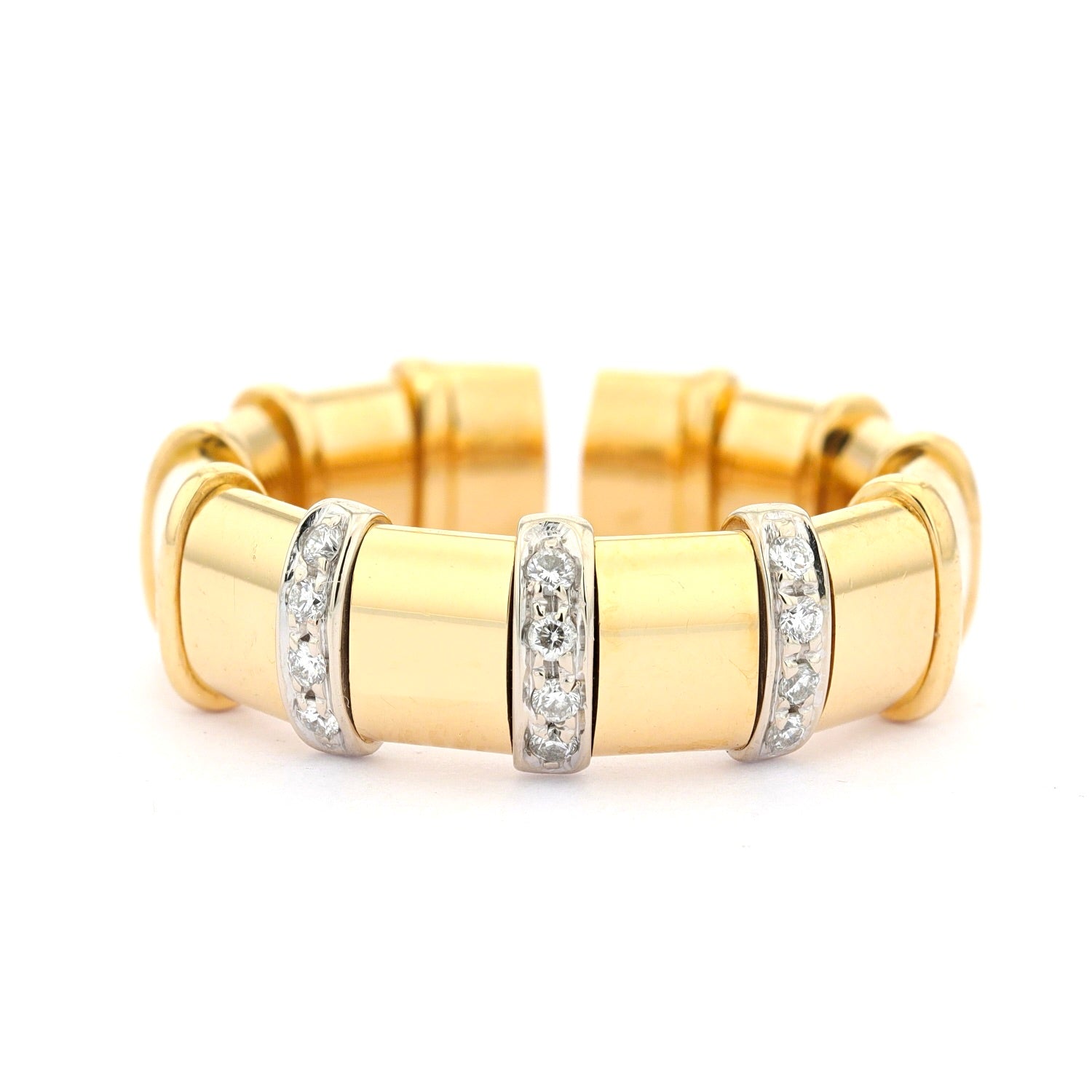 Ring in 750er Gelbgold mit Brillanten, liegend frontal