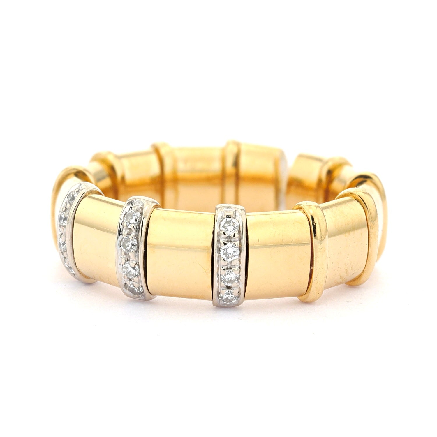 Ring in 750er Gelbgold mit Brillanten, liegend links gedreht