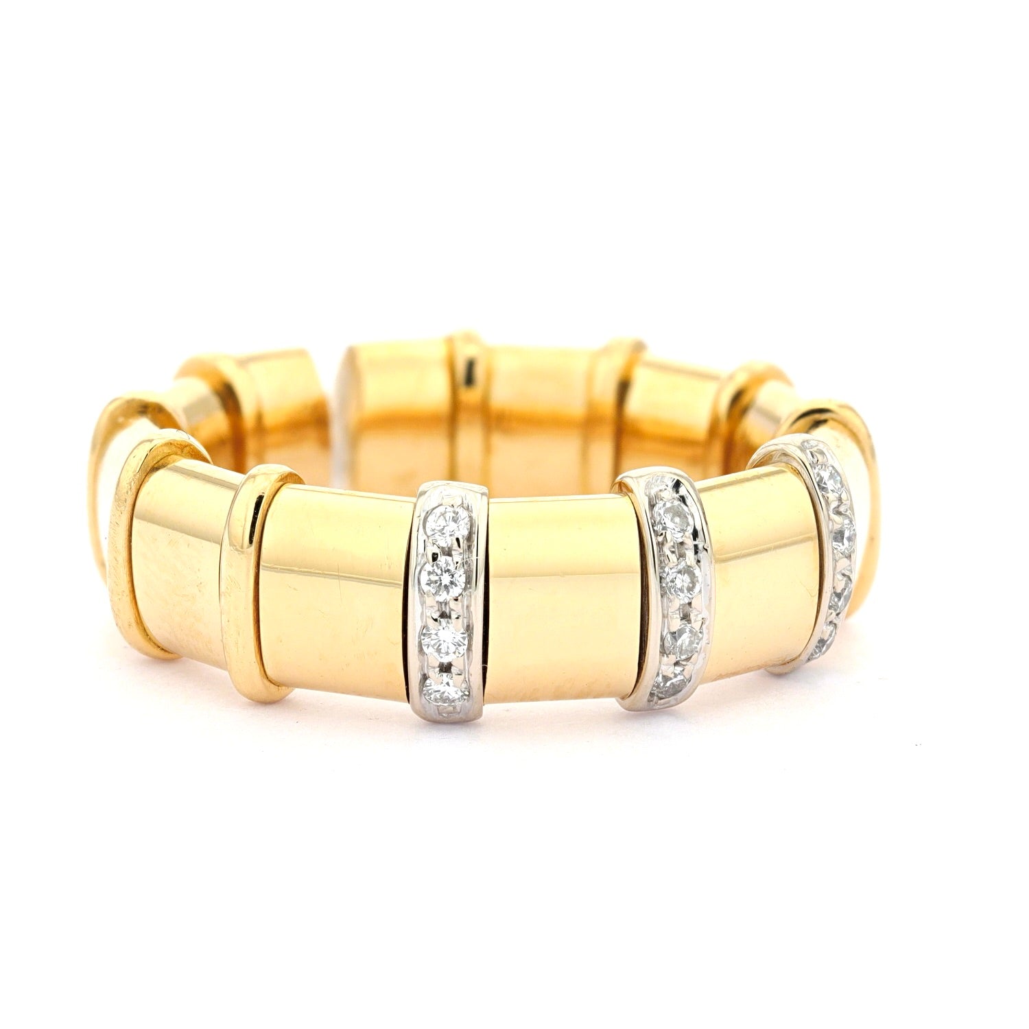 Ring in 750er Gelbgold mit Brillanten, liegend rechts gedreht