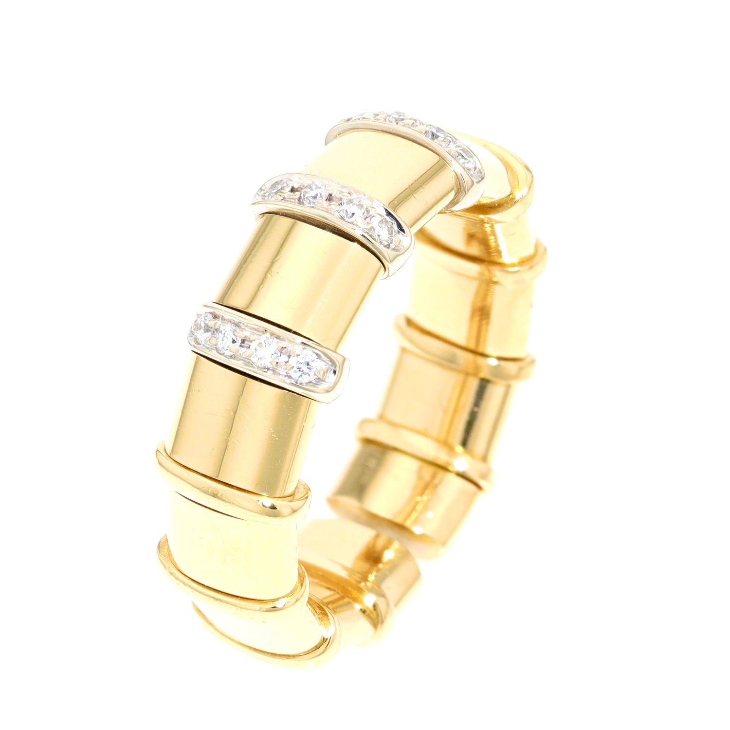 Ring in 750er Gelbgold mit Brillanten, stehend