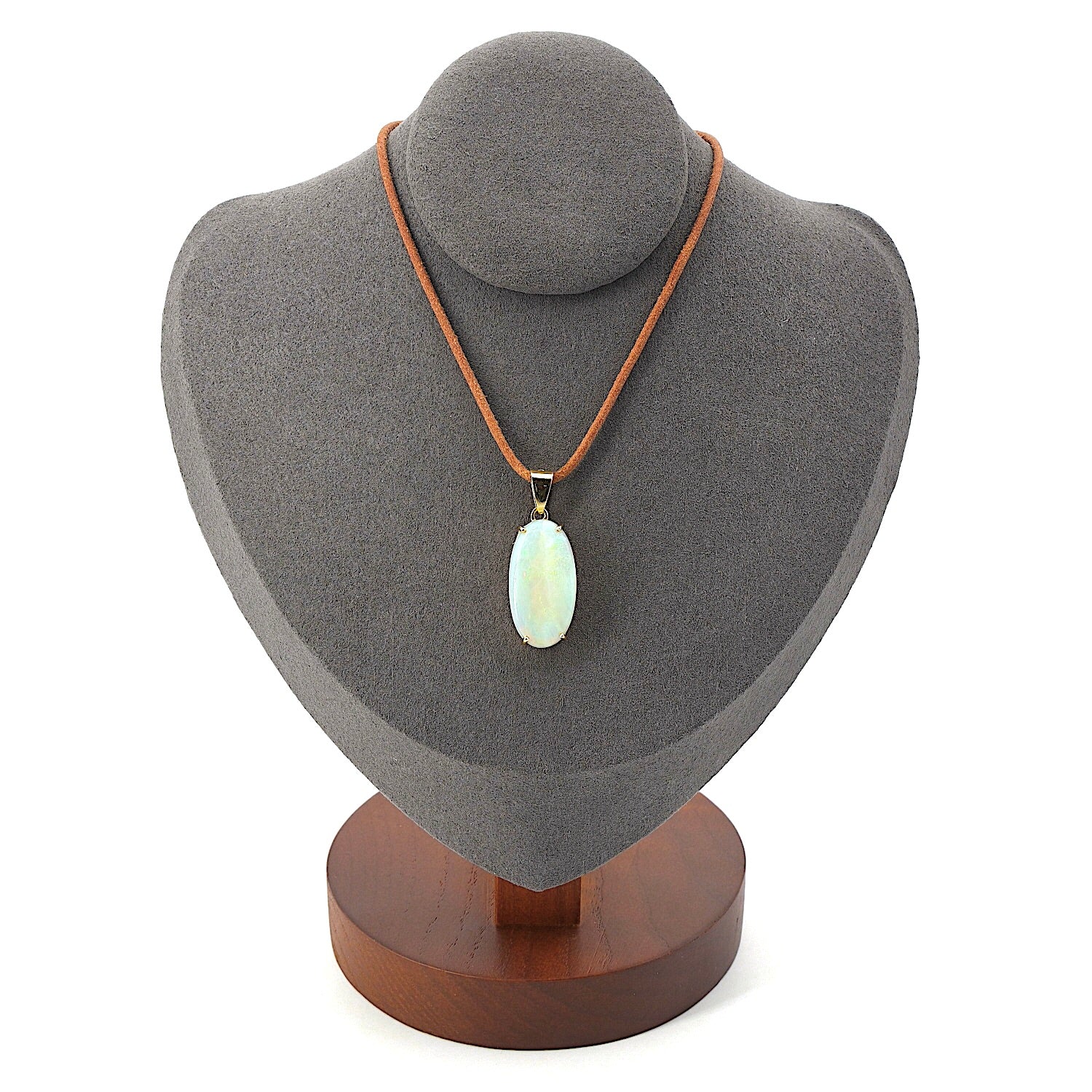 Anhänger in 750er Gelbgold mit einem Kristallopal, an der Büste