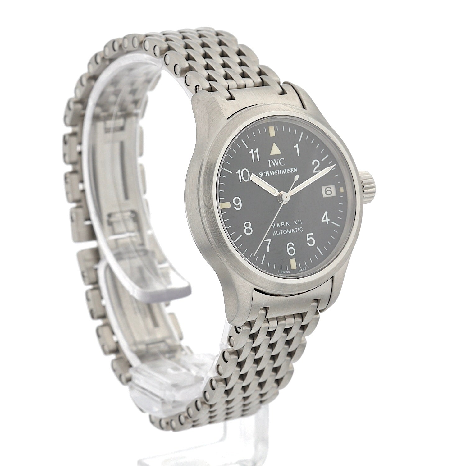 Damen Vintage Uhr, IWC Schaffhausen, Fliegeruhr Mark XII, stehend rechts gedreht