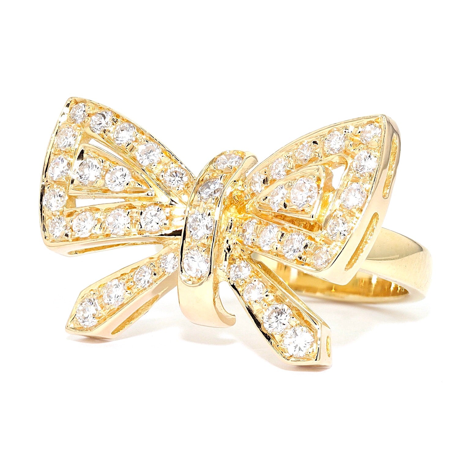 Ring in 750er Gelbgold mit ingesamt ca. 1 ct Brillanten, liegend links gedreht