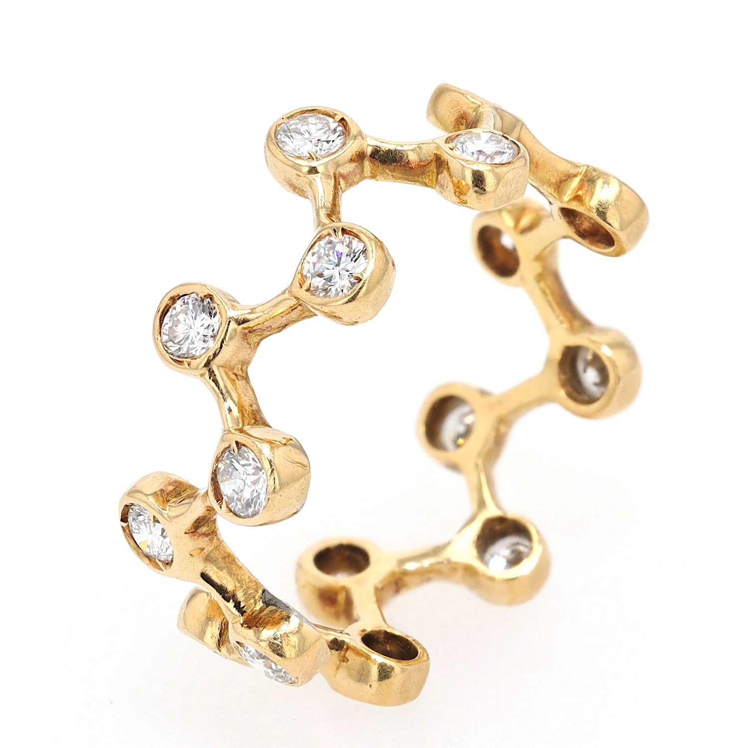 Ring in 750er Gelbgold mit Brillanten, stehend