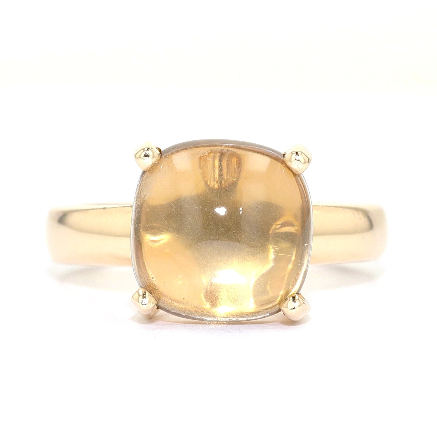 Toni Gard Ring in 585er Gelbgold mit einem Citrin, liegend frontal
