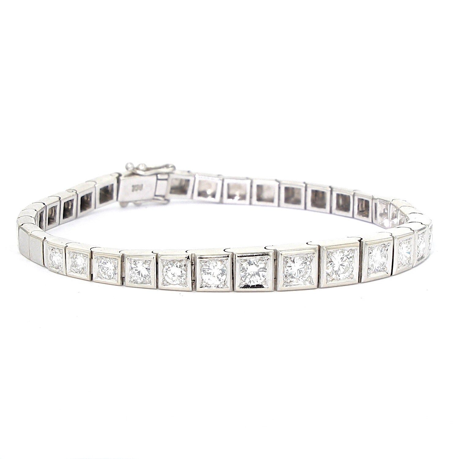 Vintage-Armband in 750er Weißgold mit ca. 2 ct Brillanten, liegend rechts gedreht