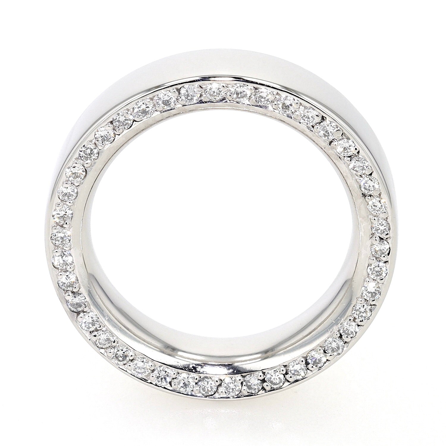 Ring in 950er Platin mit Brillanten, stehend Seitenansicht