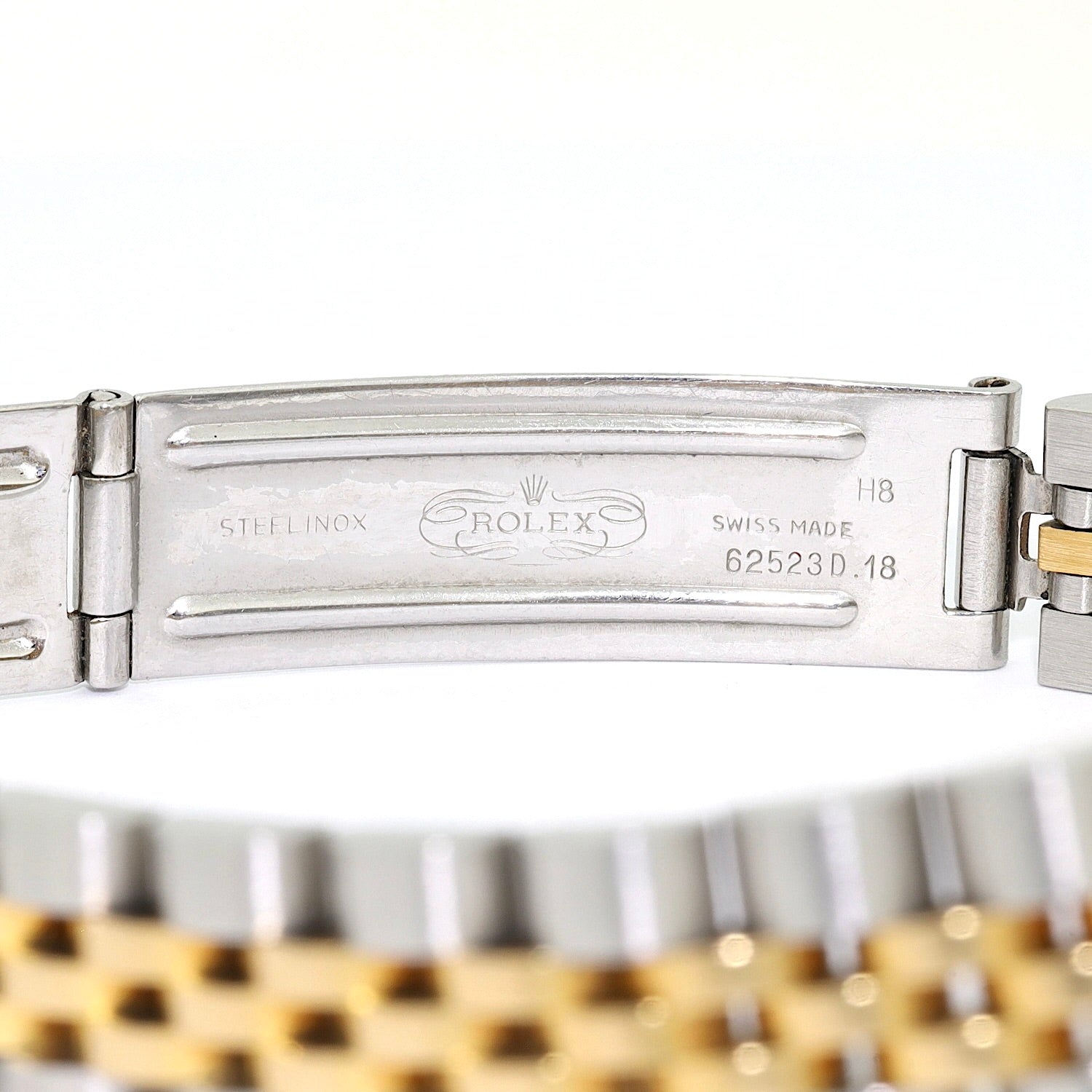 Vintage Rolex Lady-Date 69173 in Stahl / Gold, Gravur Schliesse