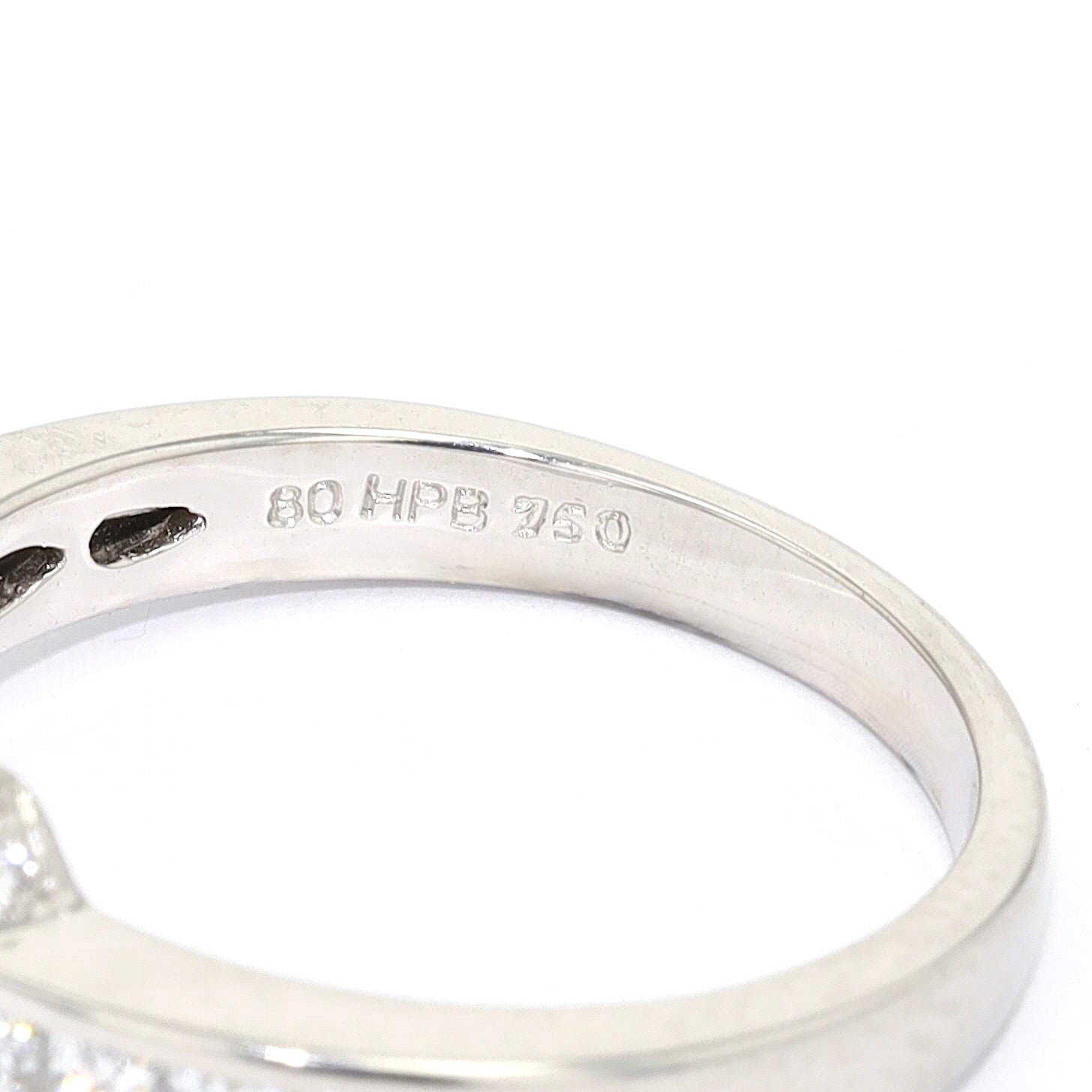 Hans Paul Buchwald Ring in 750er Weißgold mit Diamanten und Brillanten, Gravur