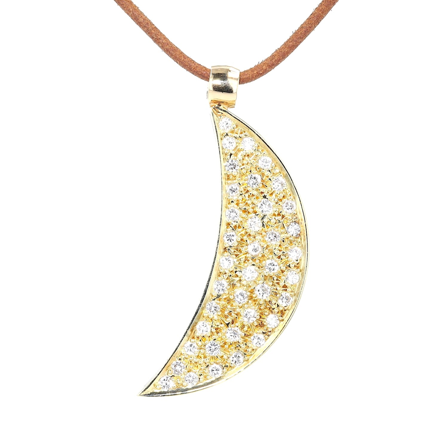 Anhänger in 585er Gelbgold mit Brillanten, hängend frontal