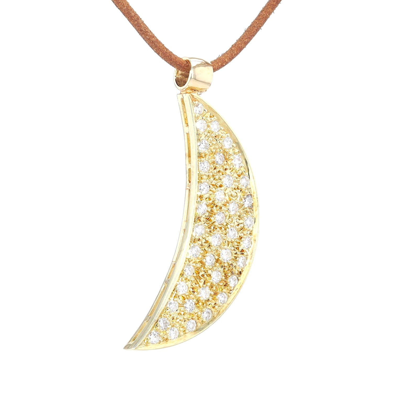 Anhänger in 585er Gelbgold mit Brillanten, hängend rechts gedreht