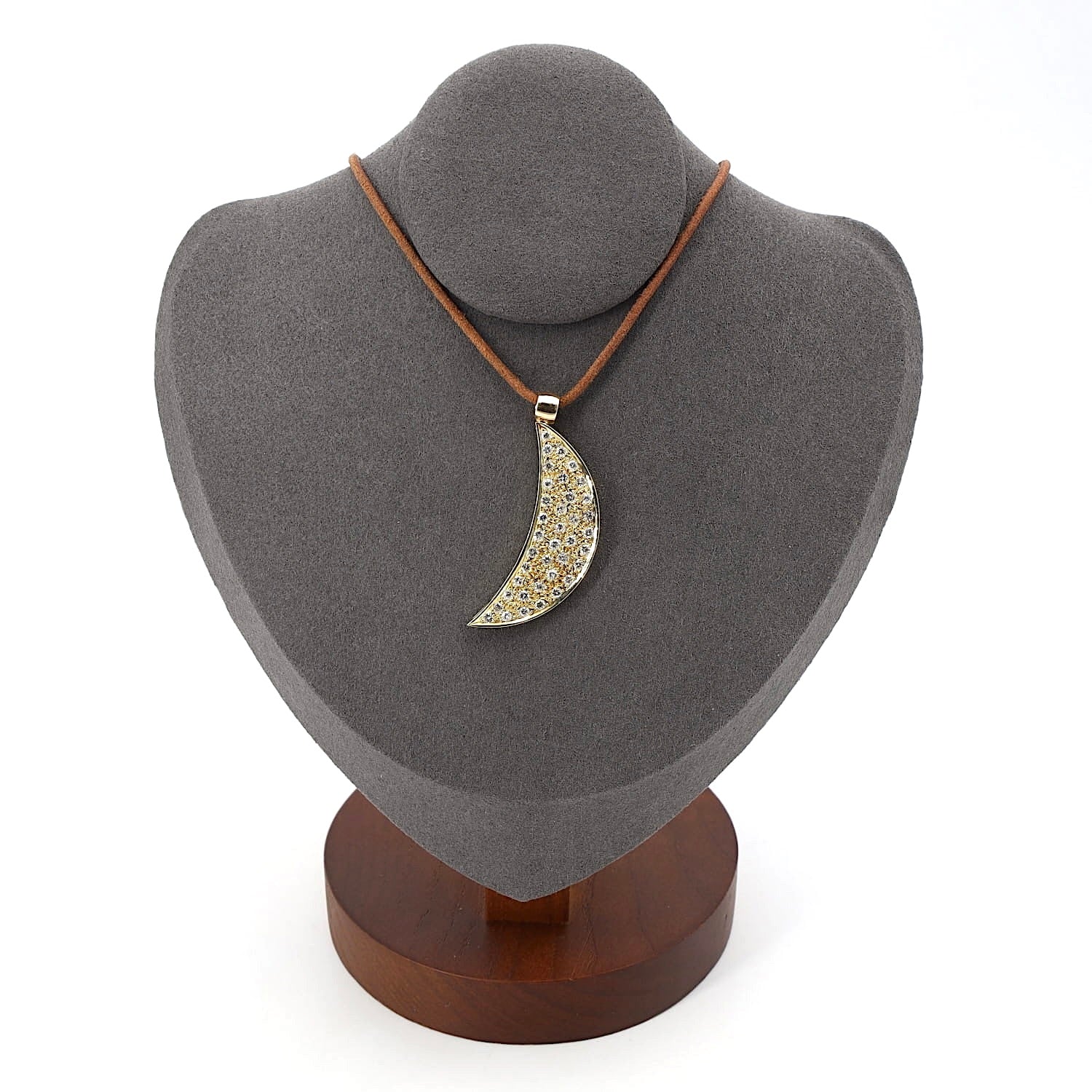 Anhänger in 585er Gelbgold mit Brillanten, an der Büste