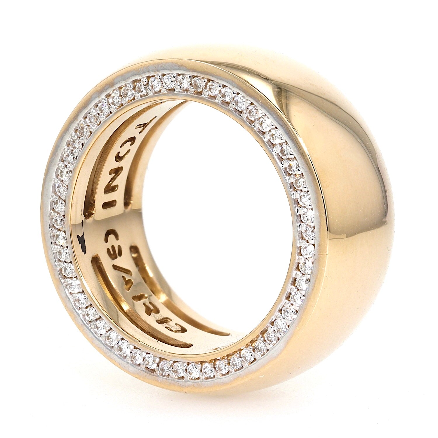 Toni Gard Ring in 585er Gelbgold mit Brillanten, stehend inks gedreht