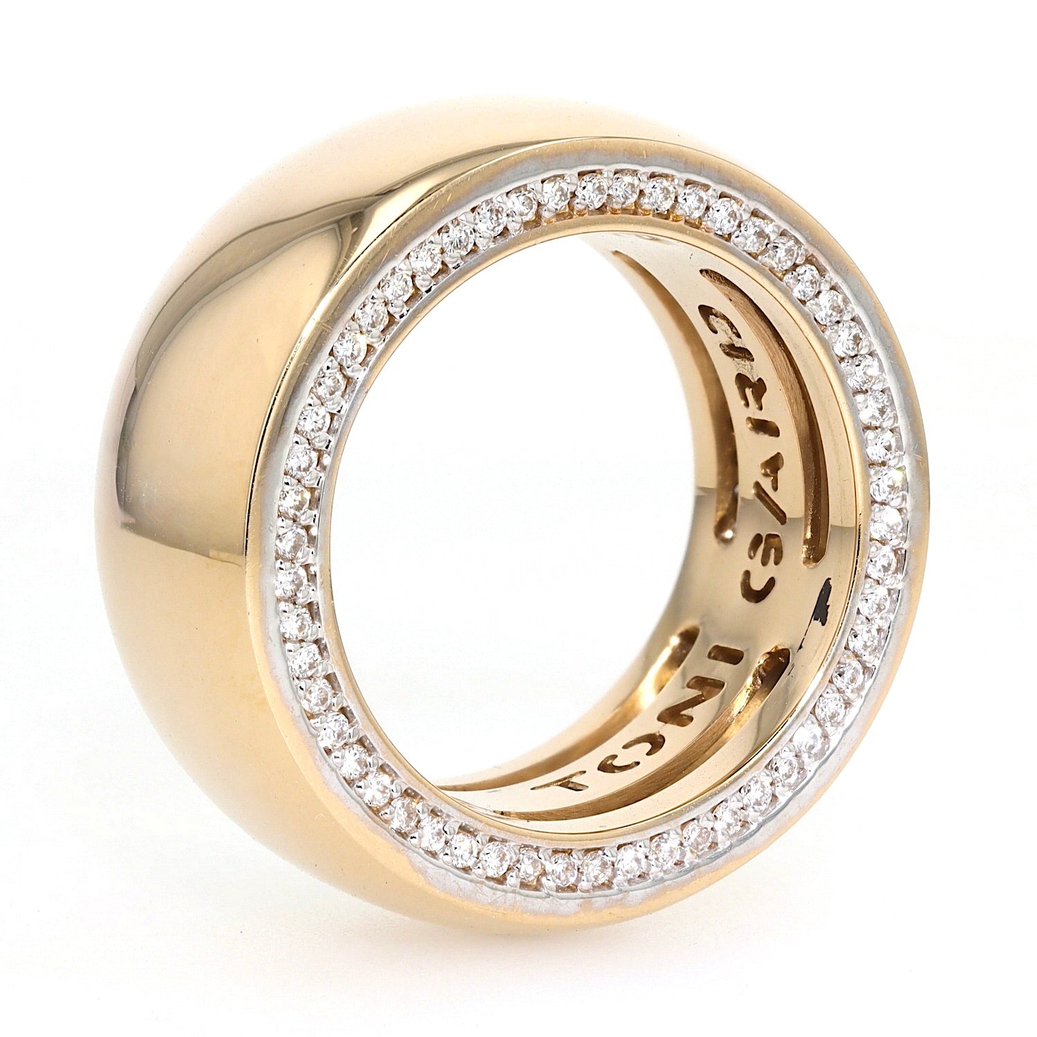Toni Gard Ring in 585er Gelbgold mit Brillanten, stehend rechts gedreht