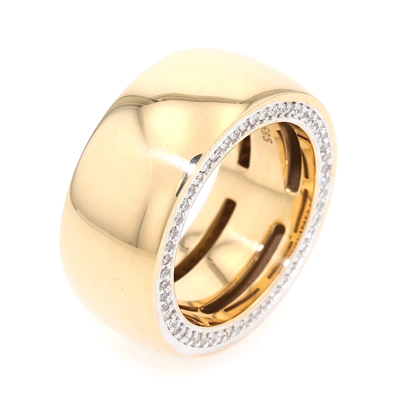 Toni Gard Ring in 585er Gelbgold mit Brillanten, stehend rechts gedreht