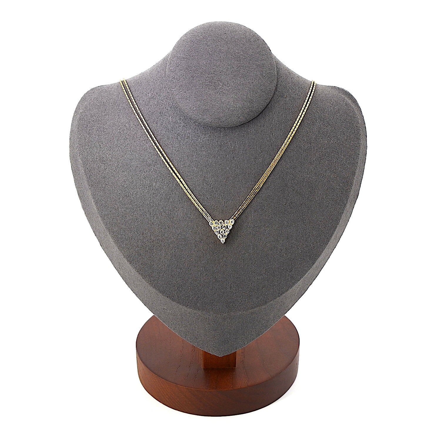 Vintage Collier in 585er Gelbgold mit ca. 0,45 ct Brillanten, an der Büste
