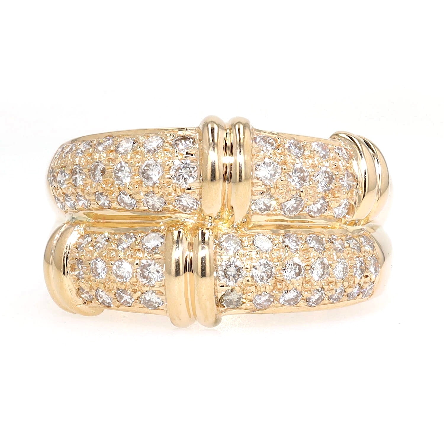 Ring in 750er Gelbgold mit Brillanten, liegend frontal