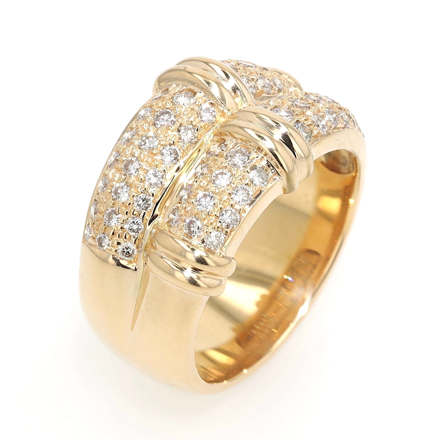 Ring in 750er Gelbgold mit Brillanten, stehend