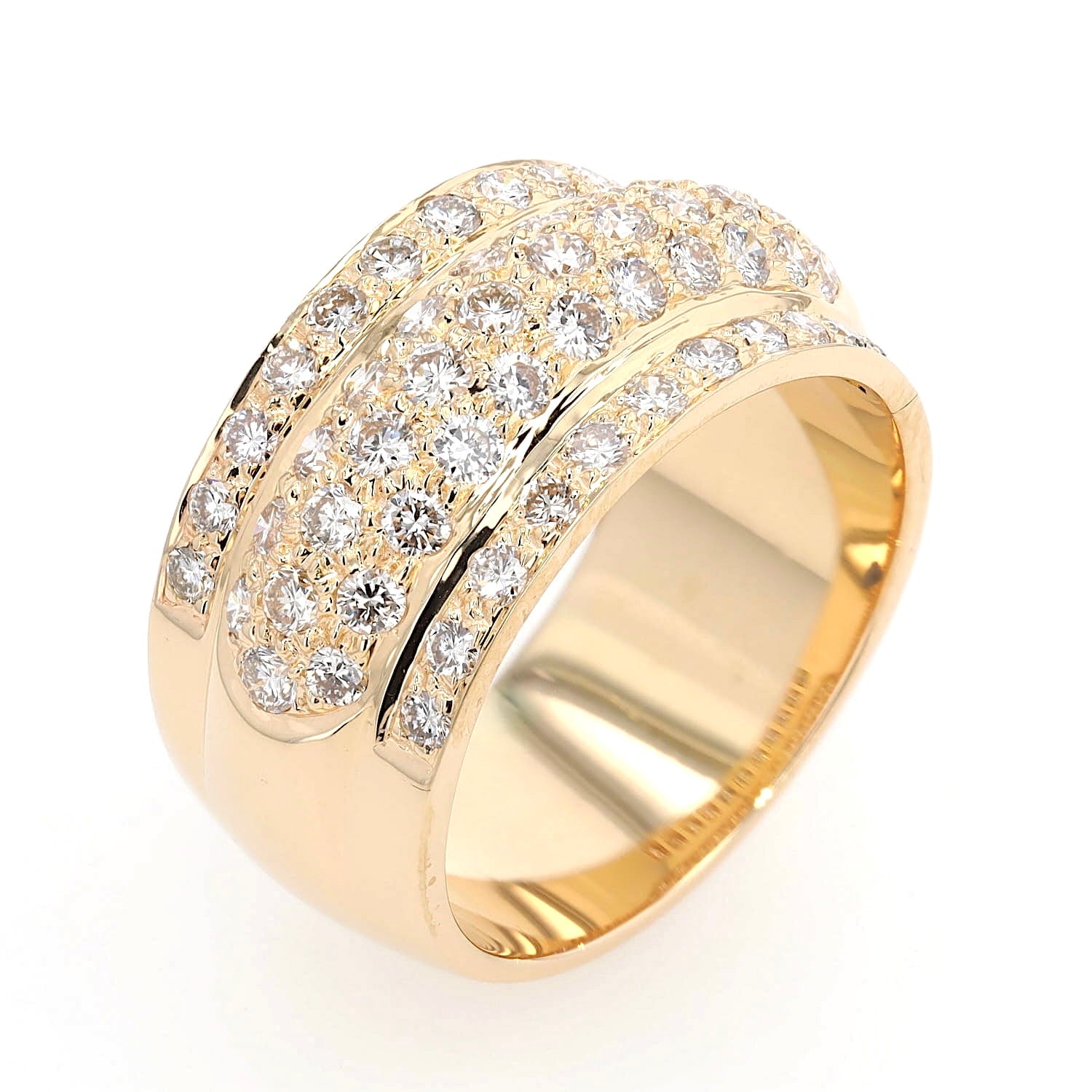 Ring in 750er Gelbgold mit ca.1 ct Brillanten, stehend