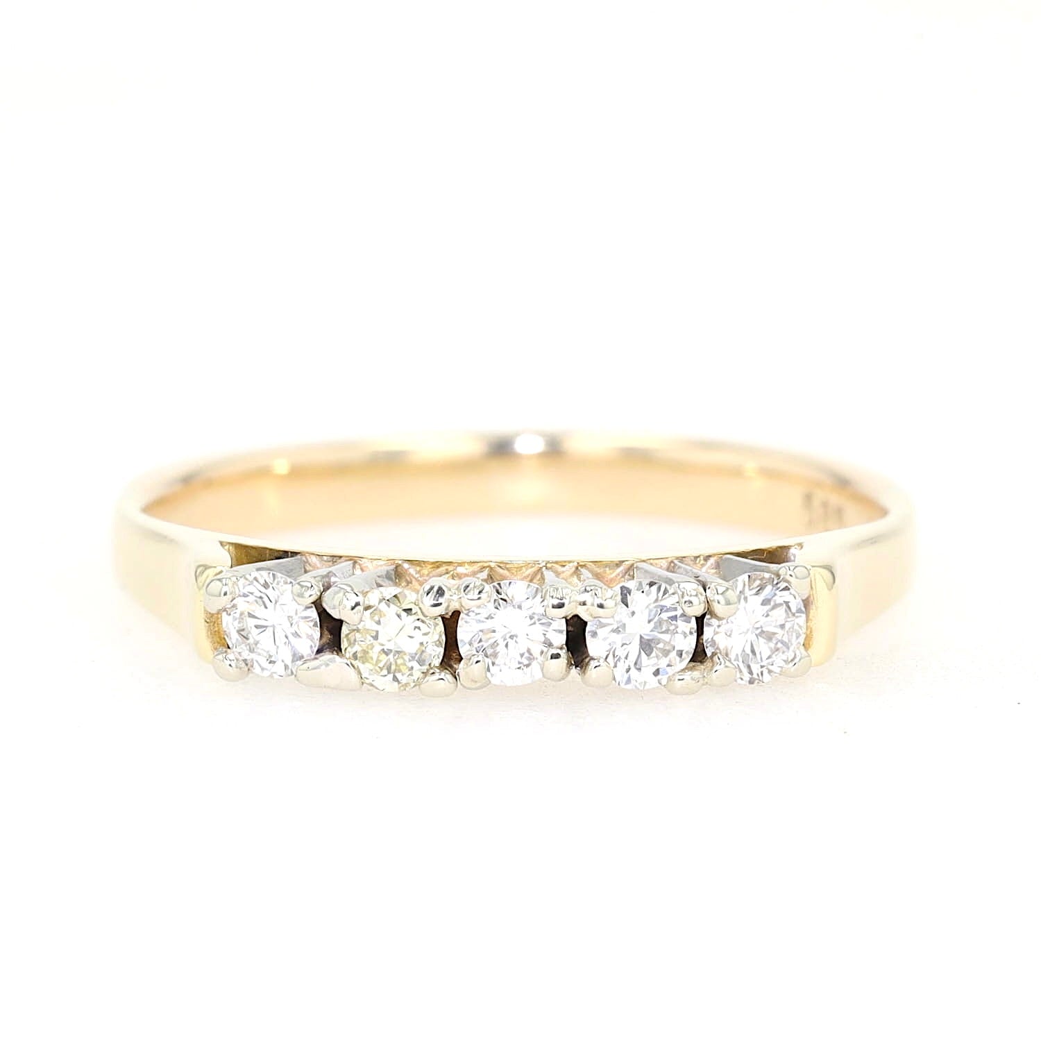 Ring in 585er Gelb- und Weißgold mit Brillanten, liegend frontal