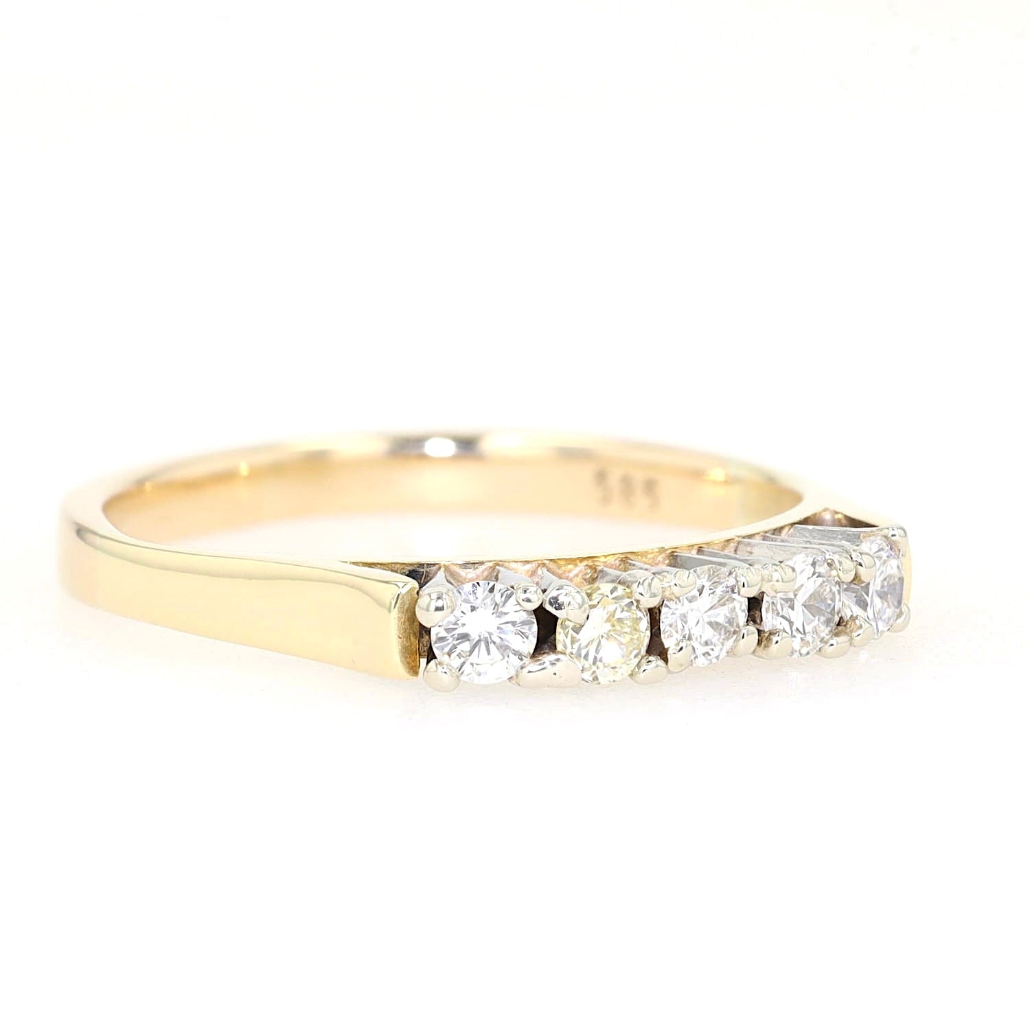 Ring in 585er Gelb- und Weißgold mit Brillanten, liegend rechts gedreht