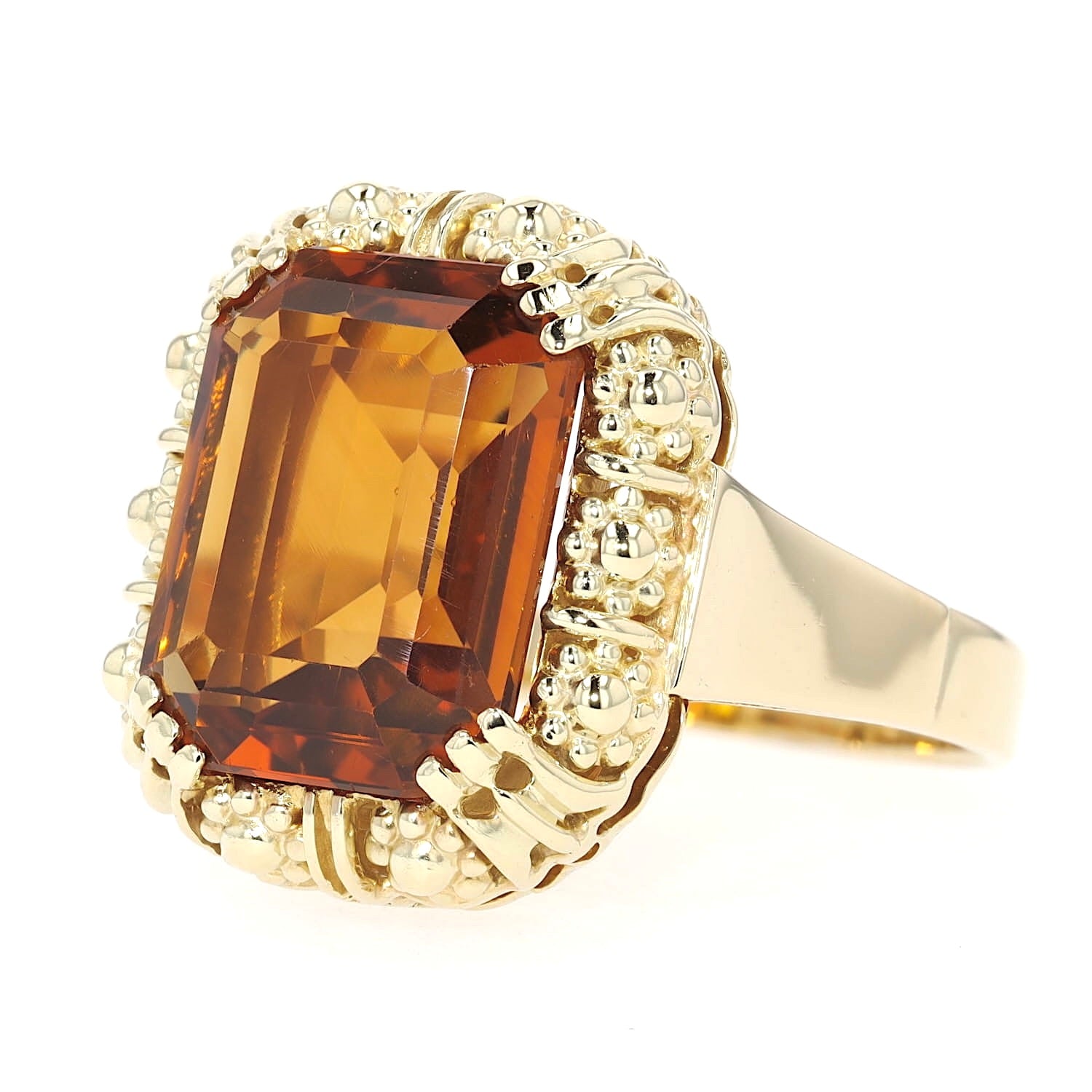 Ring in 585er Gelbgold mit einem Citrin ca. 9,4 ct, liegend links gedreht
