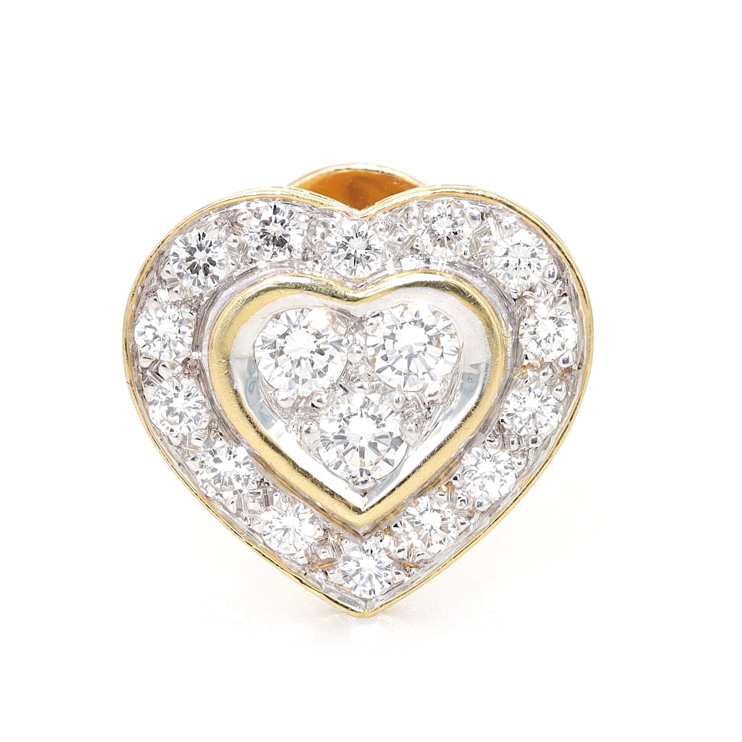 Paar Ohrstecker in 750er Gelbgold mit insgesamt ca. 1,3 ct Brillanten, einzelnd liegend frontal