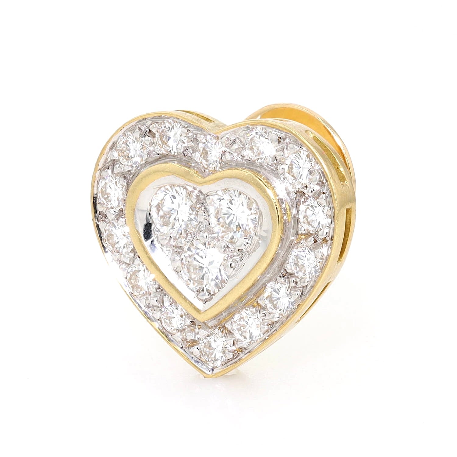 Paar Ohrstecker in 750er Gelbgold mit insgesamt ca. 1,3 ct Brillanten, einzelnd liegend links gedreht