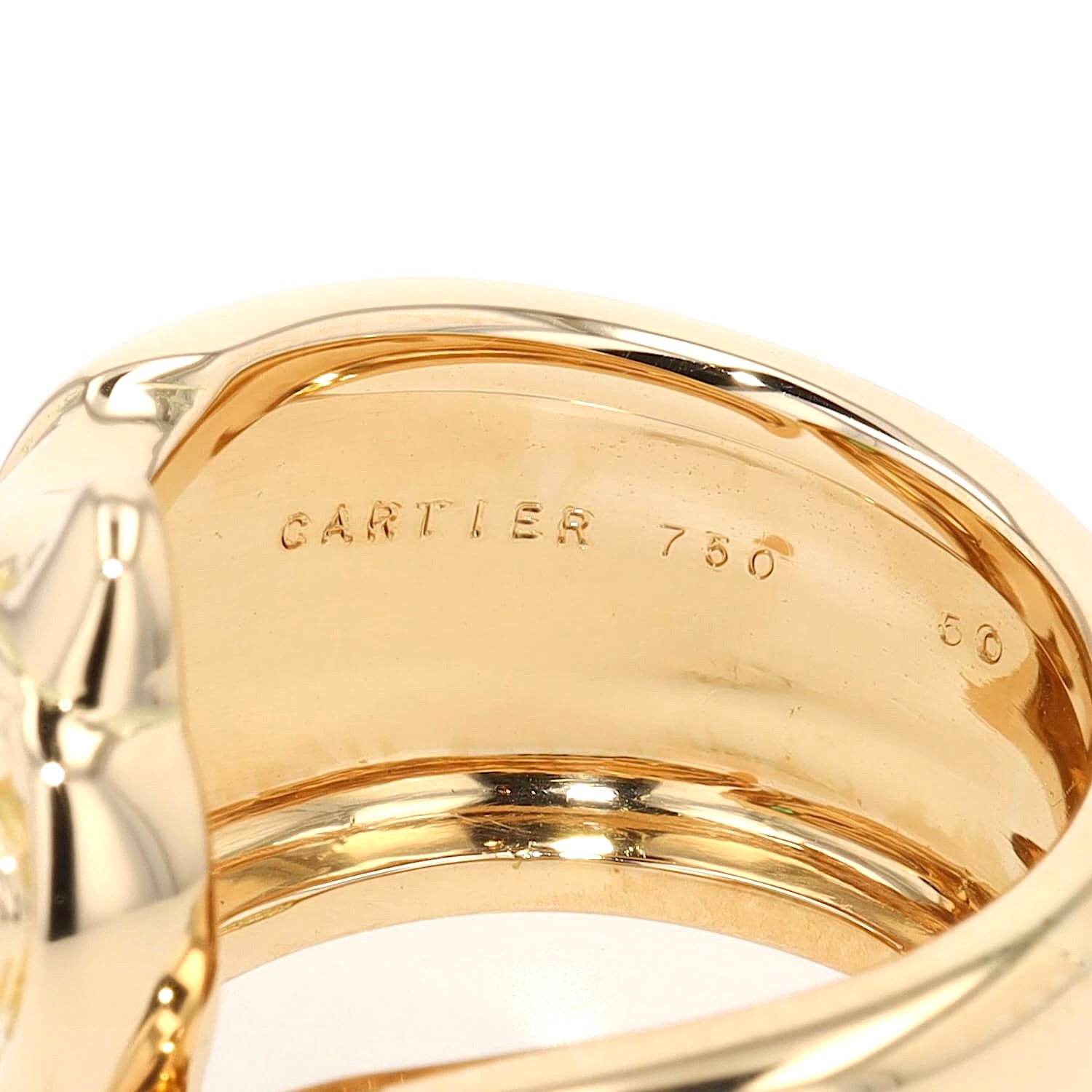 Cartier Ring Anoubois Falcon in 750er Gelbgold mit einem Smaragd, Gravur 1