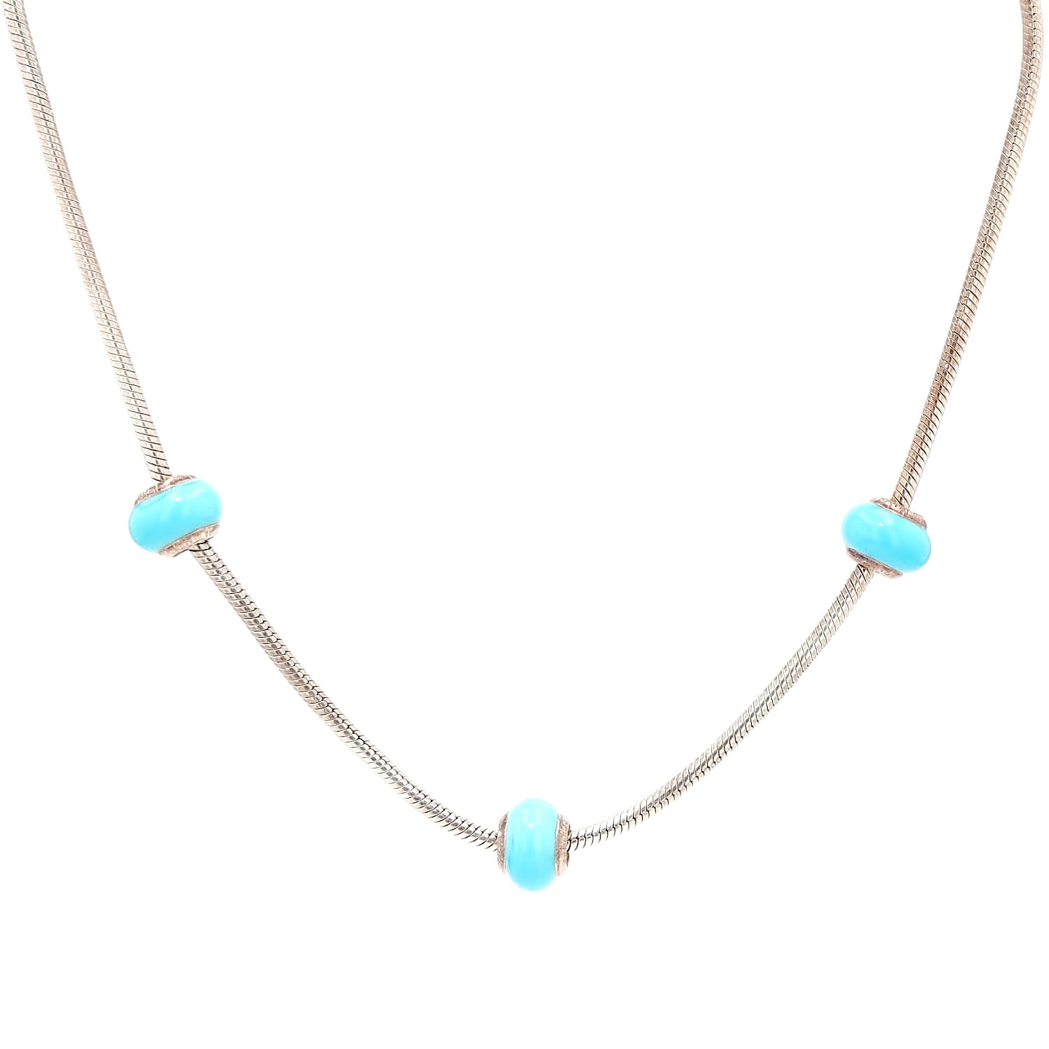 Lovelinks Kette in 925er Silber mit 3 Charms, hängend frontal