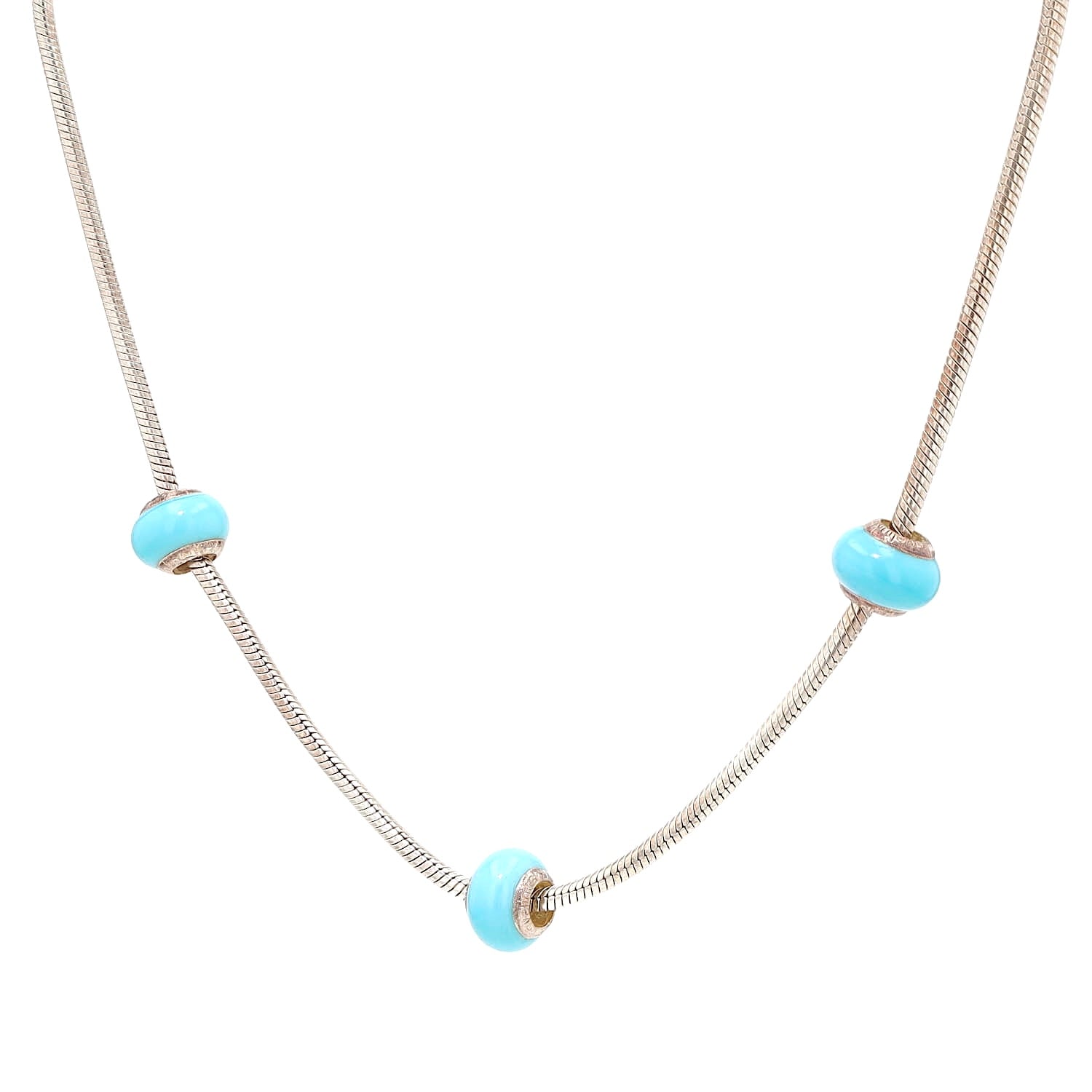 Lovelinks Kette in 925er Silber mit 3 Charms, hängend links gedreht