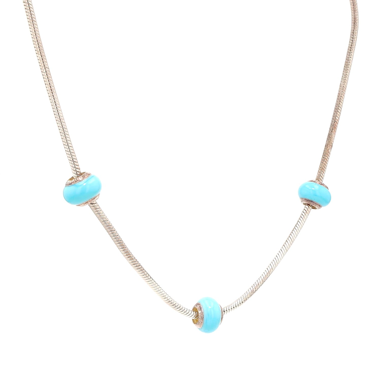 Lovelinks Kette in 925er Silber mit 3 Charms, hängend rechts gedreht