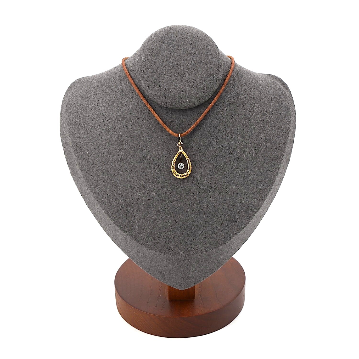 Anhänger in 750er/585er Gelbgold, Platin mit einem Diamanten, an der Büste