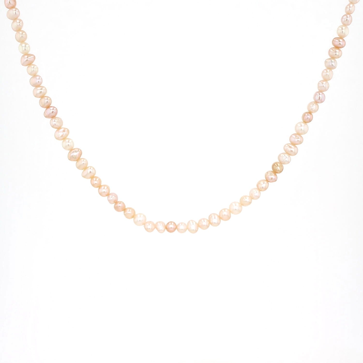 Zuchtperlenkette mit einem Doppelschloß aus 585er Gelbgold, hängend frontal