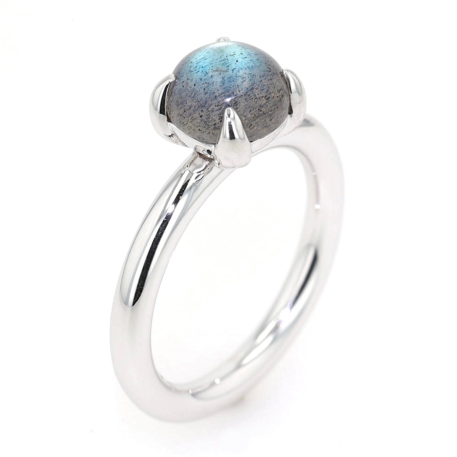 Catch Ring von Bron in 750er Weißgold mit einem Labradorit, stehend