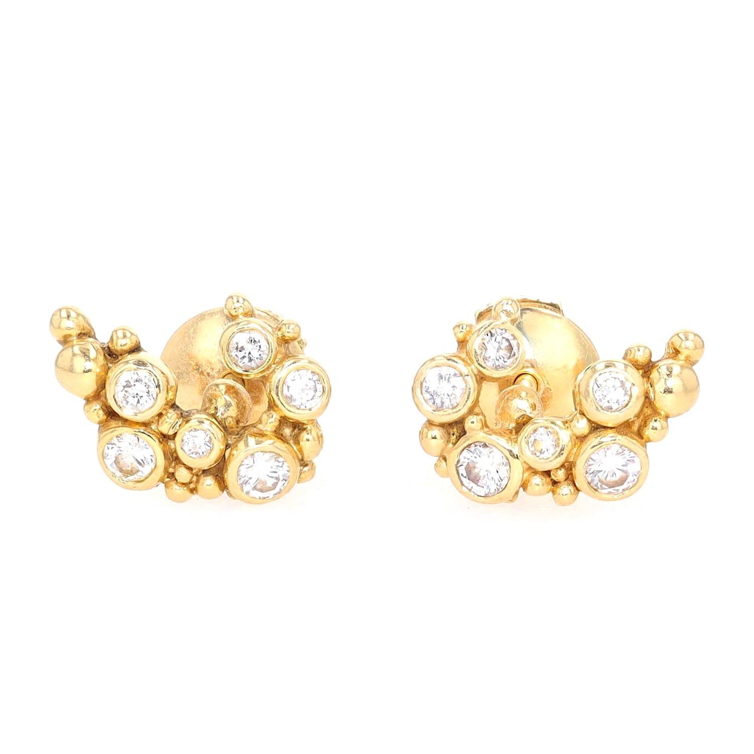 Reversstecker / Pins von Gilbert Albert in 750er Gelbgold mit Brillanten, liegend frontal