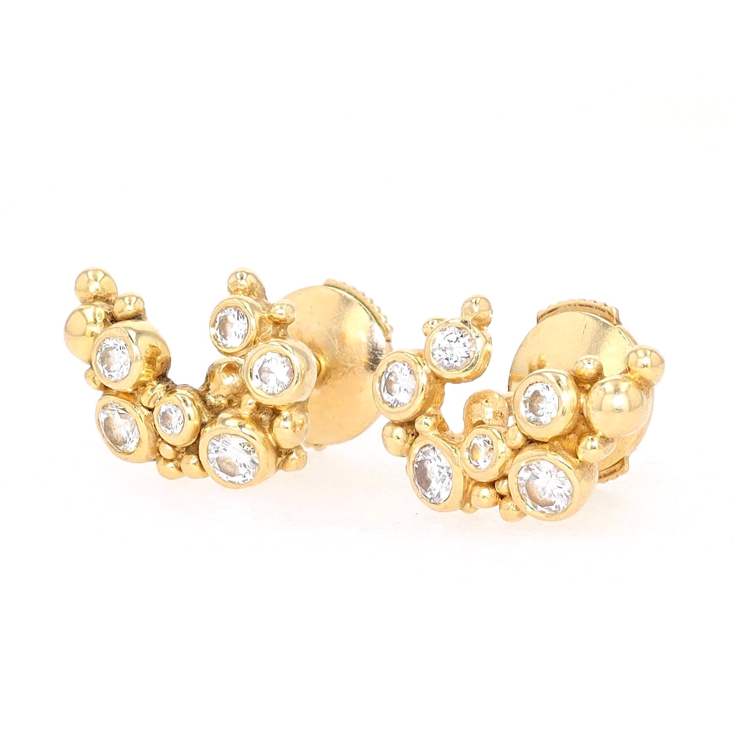 Reversstecker / Pins von Gilbert Albert in 750er Gelbgold mit Brillanten, liegend links gedreht
